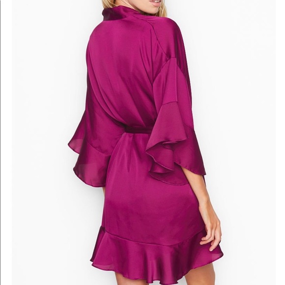 Victoria Secret flounce satin robe - Picture 2 of 6